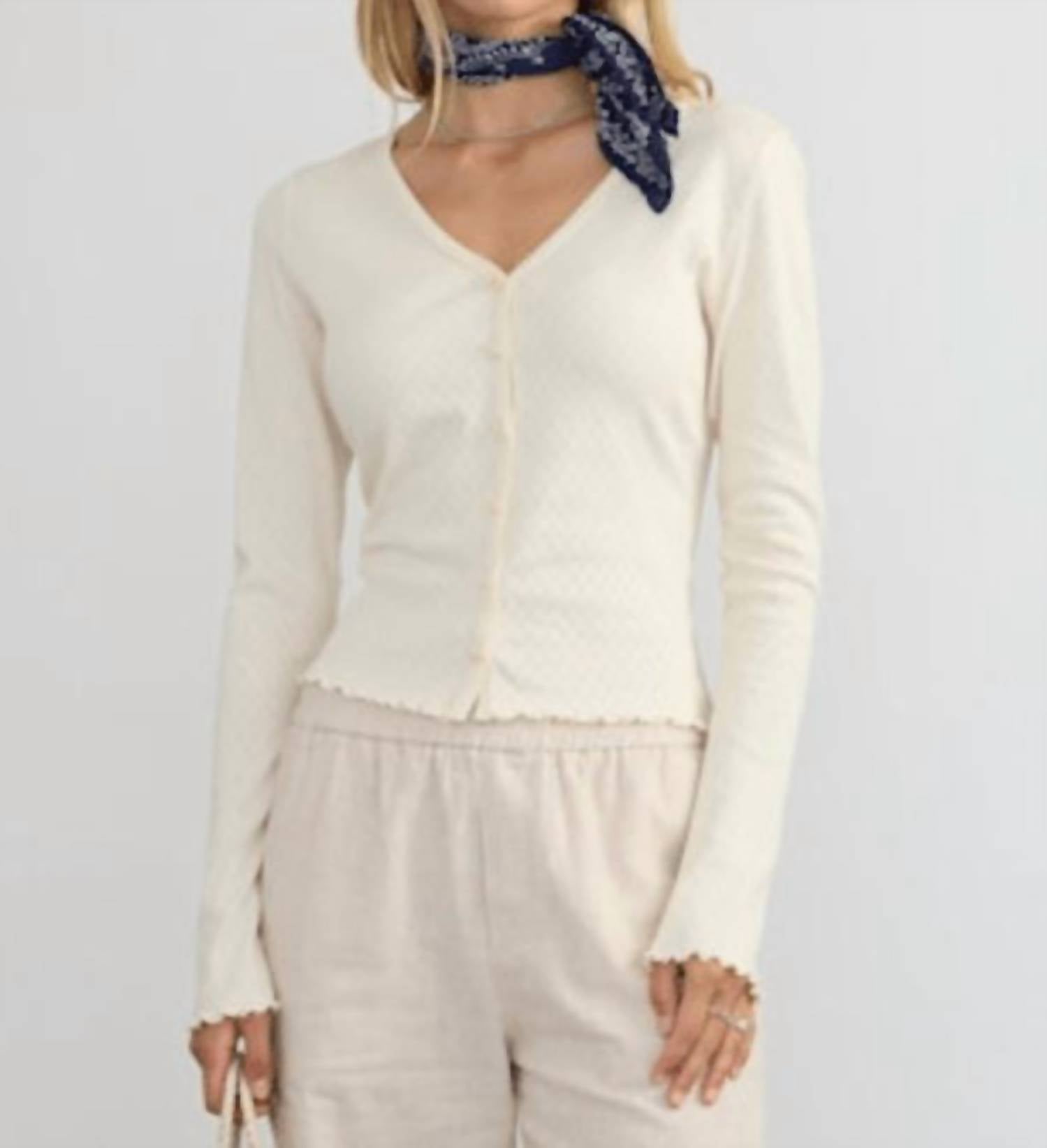 Margaret O'Leary - Pointelle Cardigan