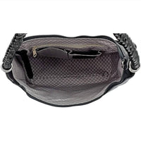Brighton Barbados Ziptop Hobo Handbag in black - women's bag - alternate view