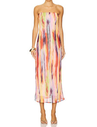 SNDYS. St Barts Maxi Dress in pink multi - women's dress