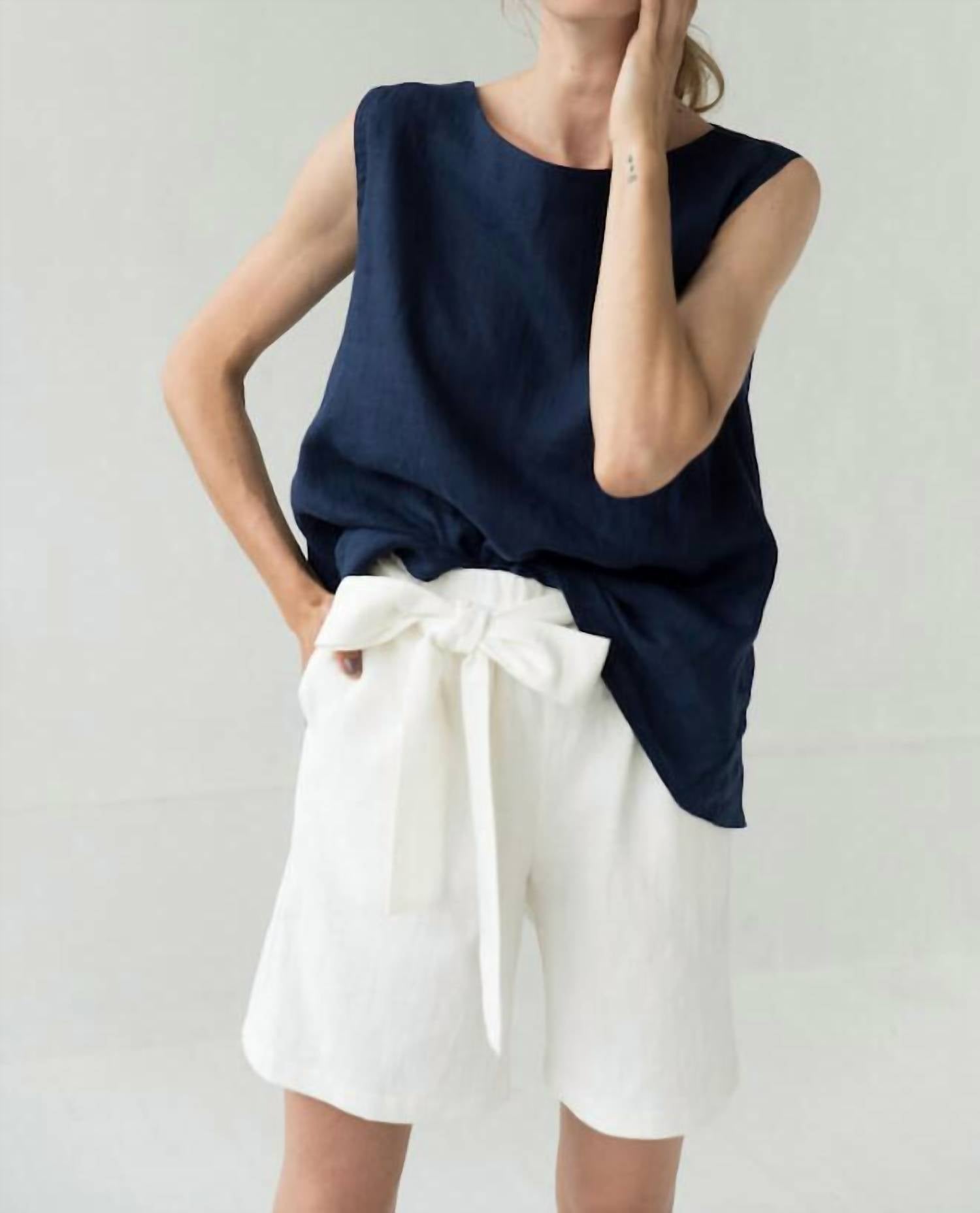 Le Muse - High Waisted Linen Short