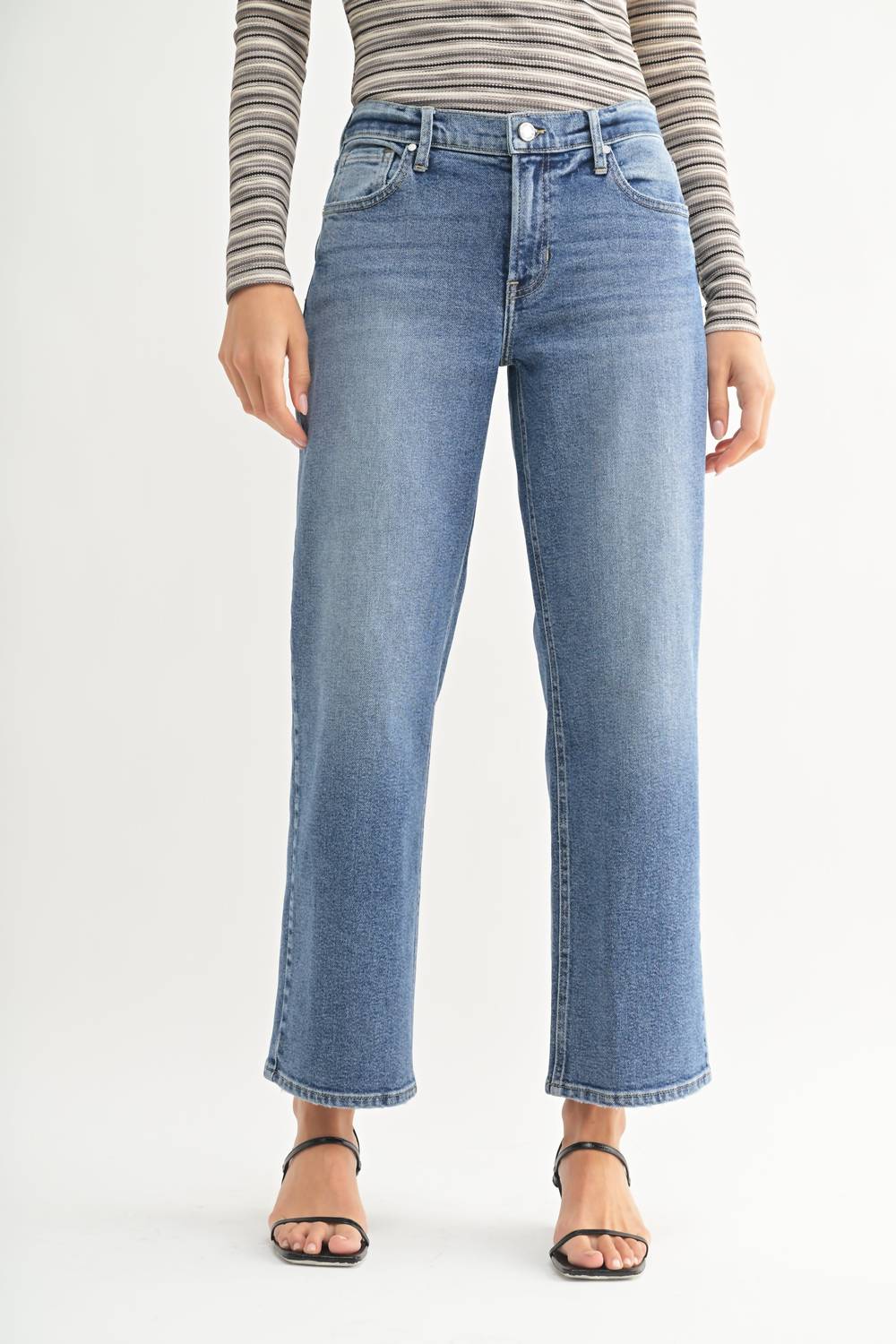 Just Black Denim - Mid Rise Stretch Boyfriend Jeans