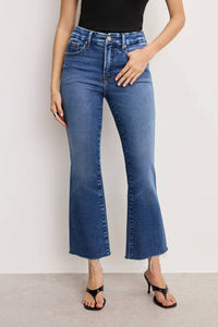 Good American - Soft Tech Good Legs Cropped Mini Boot Cut Jeans
