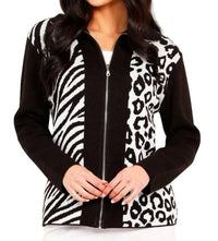 Animal Print Zip Cardigan