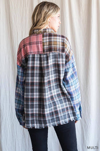 Cotton Bleu - Color Block Frayed Hem Top