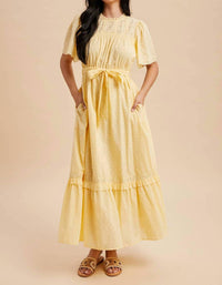 In-Loom - Swiss Dot Flutter Sleeve Maxi Dress