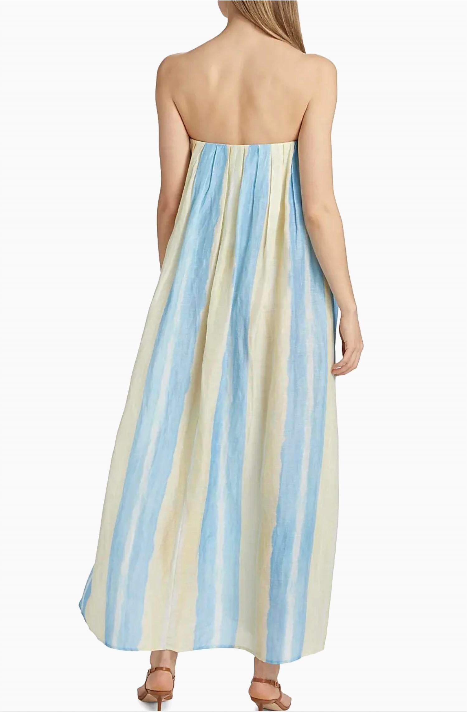 SIGNIFICANT OTHER Juniper Maxi Dress in saffron stripe - women's dress - view 5