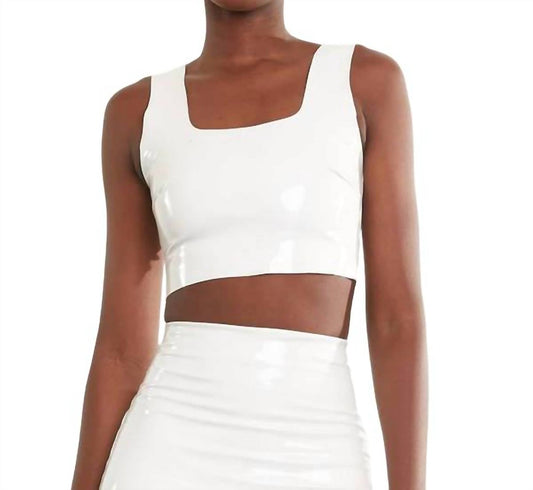 Commando - Faux Patent Leather Crop Top