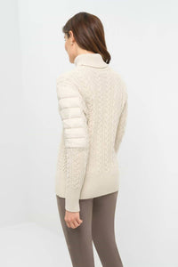Anatomie Eloisa Cableknit Padded Sweater in stone - women's sweater - detail view