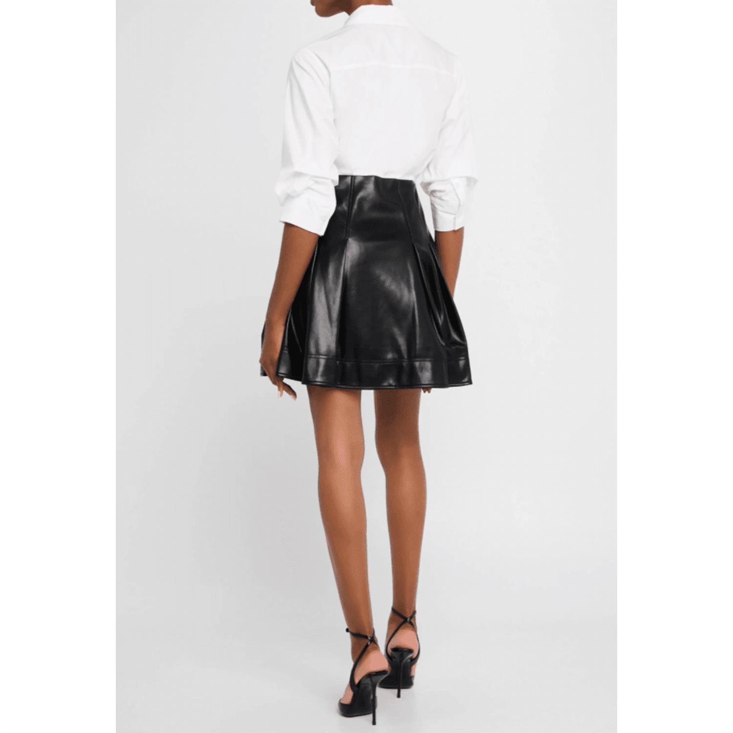 Simkhai - Padma Poplin Faux Leather Combo Mini Dress