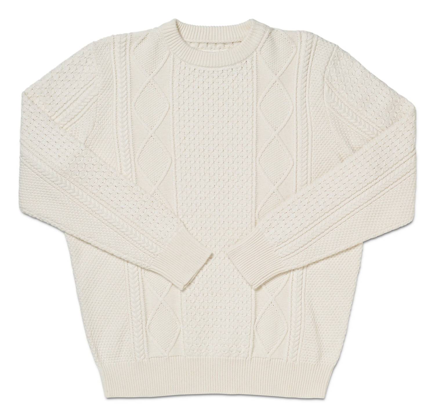 Long Wharf Supply Co. Men's Crowley Seawell Sweater in cream - men's sweater