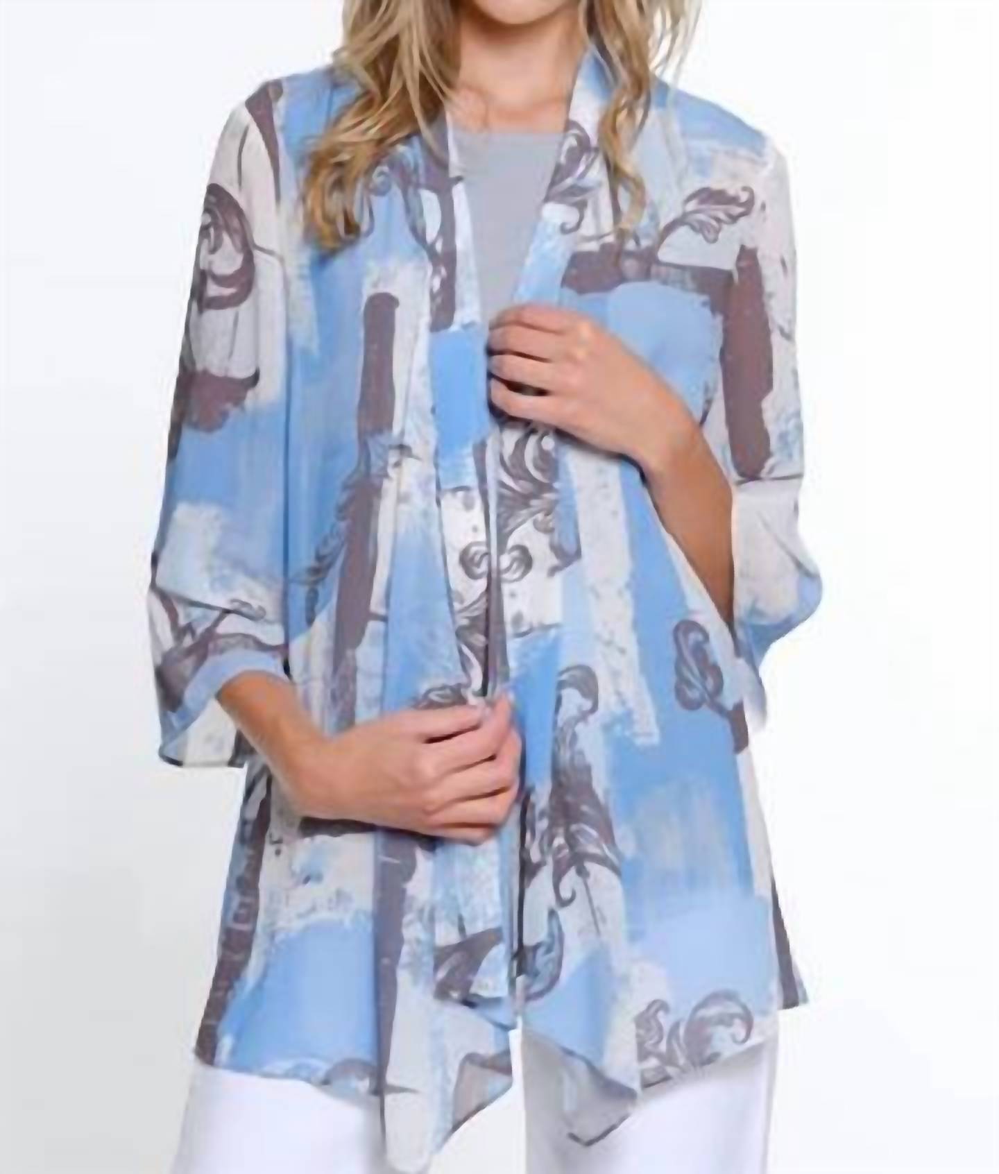 Multiples - Multiples Sheer Knit Jacket And Matching Tank Top