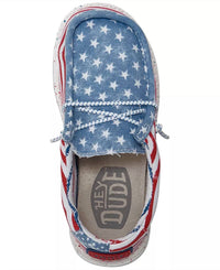 Hey Dude - Kid's Wally Patriotic Casual Moccasin Sneakers