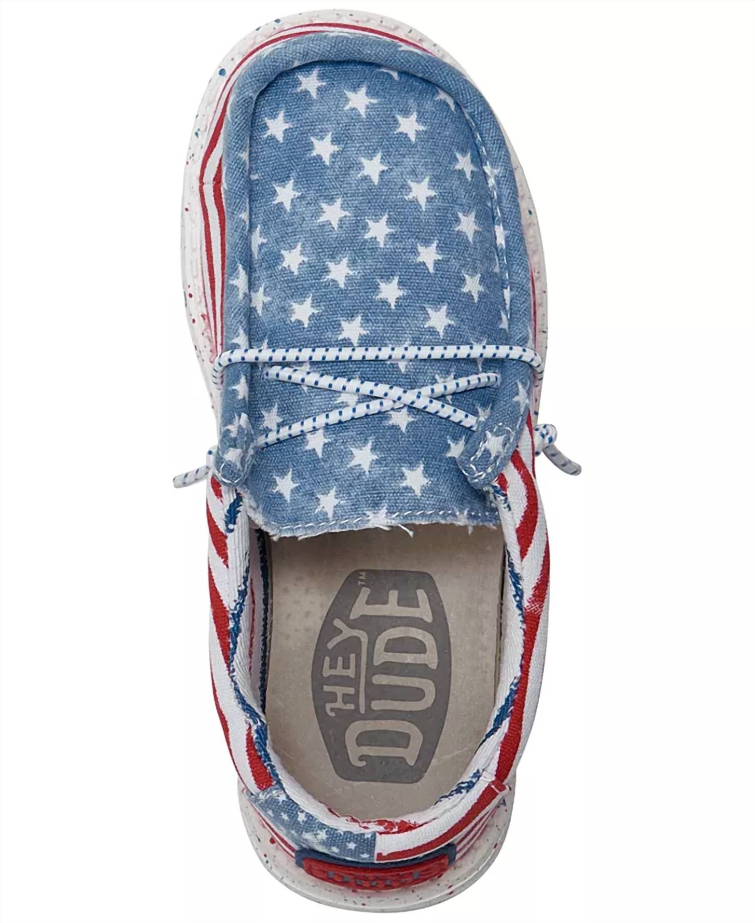 Hey Dude - Kid's Wally Patriotic Casual Moccasin Sneakers