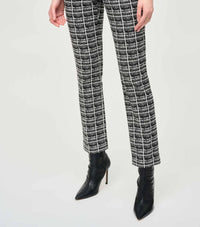 Joseph Ribkoff - Plaid Jacquard Pull On Straight Pant