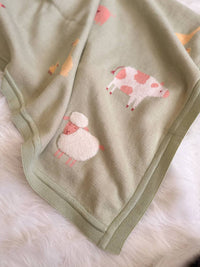 Darzzi - Farm Animals Knit Baby Blanket