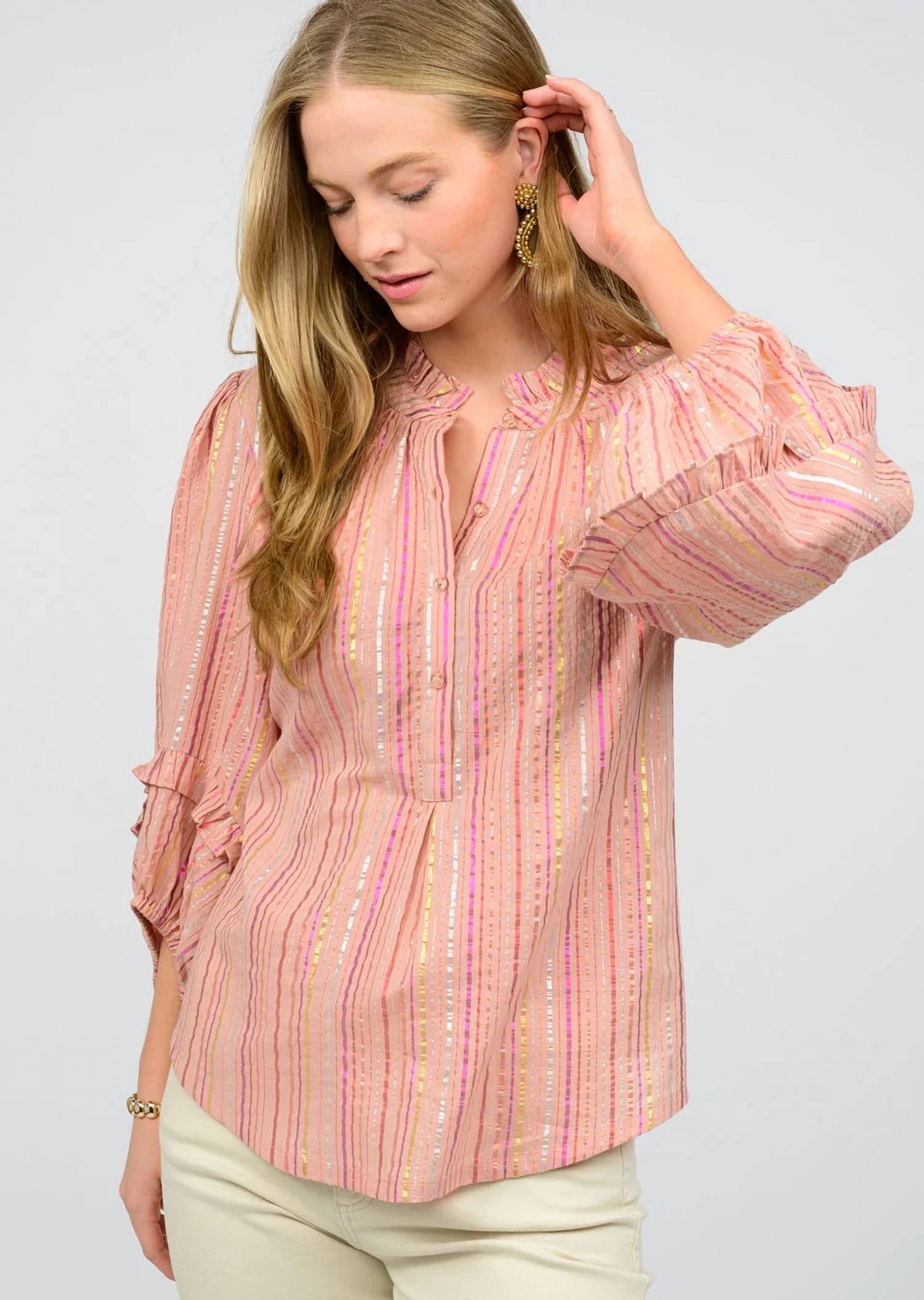 Ivy Jane - Metallic Stripe Blouse