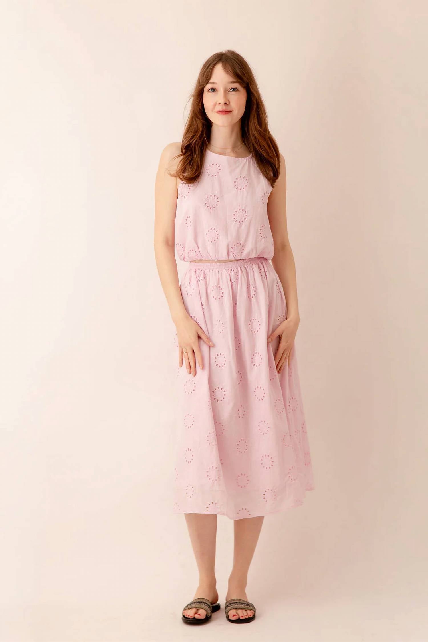 By Together - Ophelia Eyelet Midi Skirt