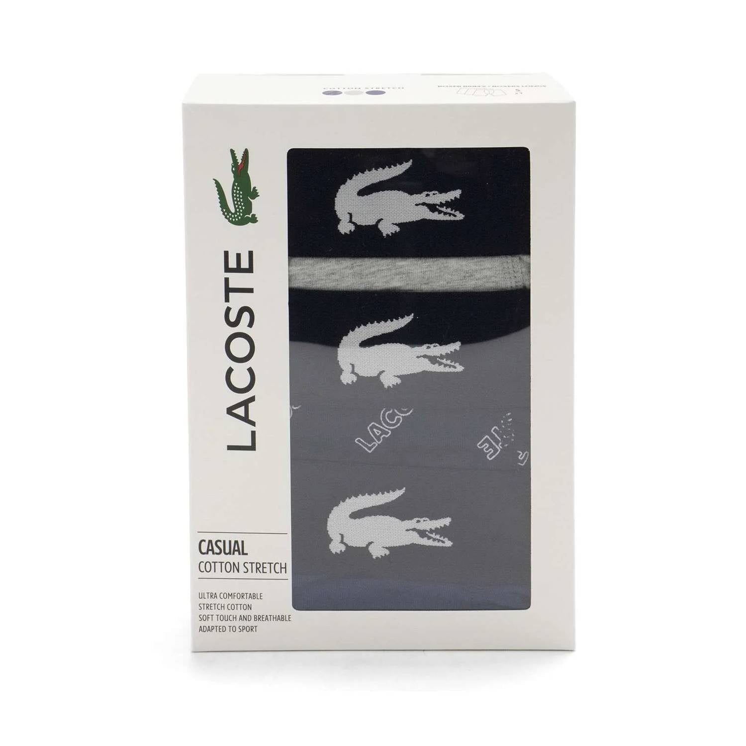 Lacoste - Men's 3 Pack Cotton Stretch Print Boxer Briefs
