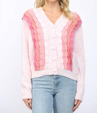 Fate - Scallop Ruffle Cardigan Sweater