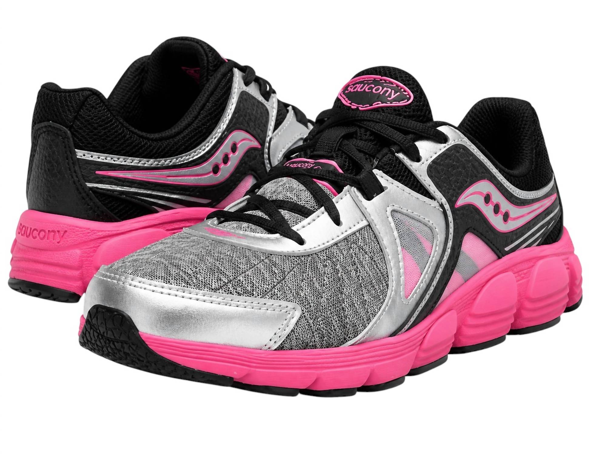 SAUCONY Kid's Sy-g Kotaro 3 Sneakers in silver black pink - kids' sneaker - alternate view