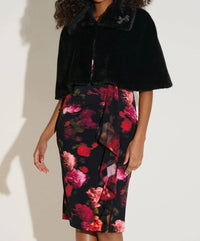 Joseph Ribkoff - Floral Chiffon Puff Sleeve Sheath Dress
