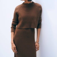 White + Warren - Cropped Ribbed Crew Sweater