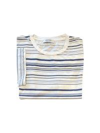 Crossley Men's Short Sleeve Stripe Crewneck Tee in blue white - men's t-shirt