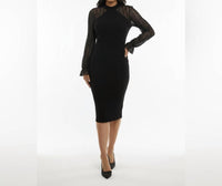 Dylan Ryan Chic Long Sleeve Dress in black - women's dress - detail view