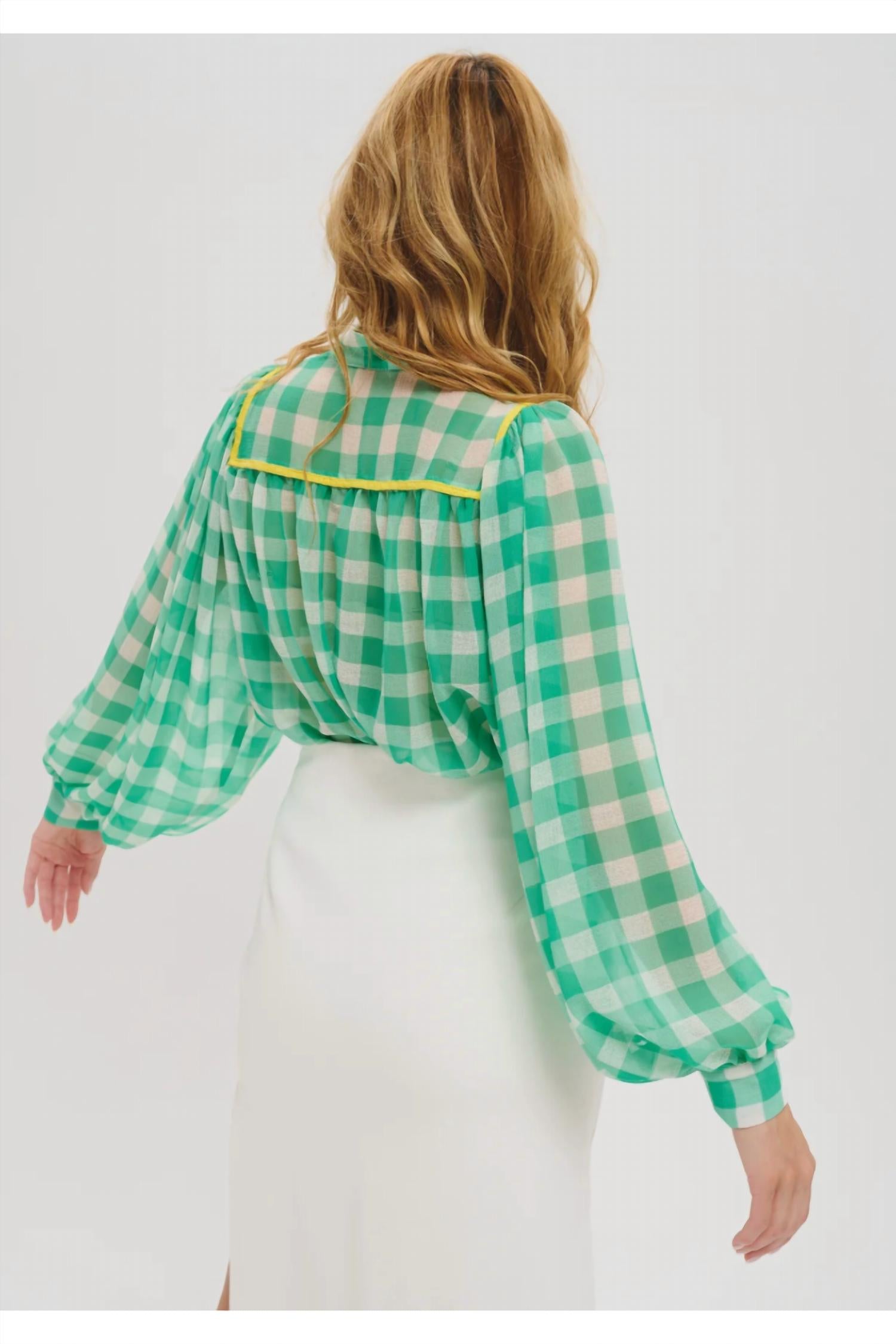 Lele De Baltzac - Edith Plaid Chiffon Top