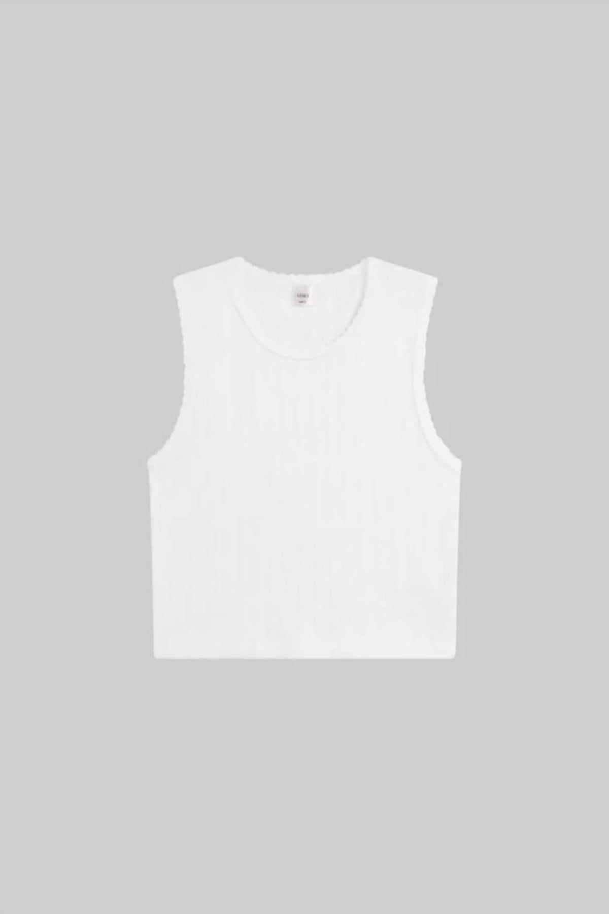 Leset - Pointelle Sleeveless Crew Top
