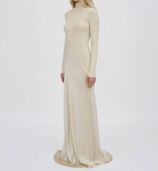 Rosetta Getty - Bias Turtleneck Combo Maxi Dress