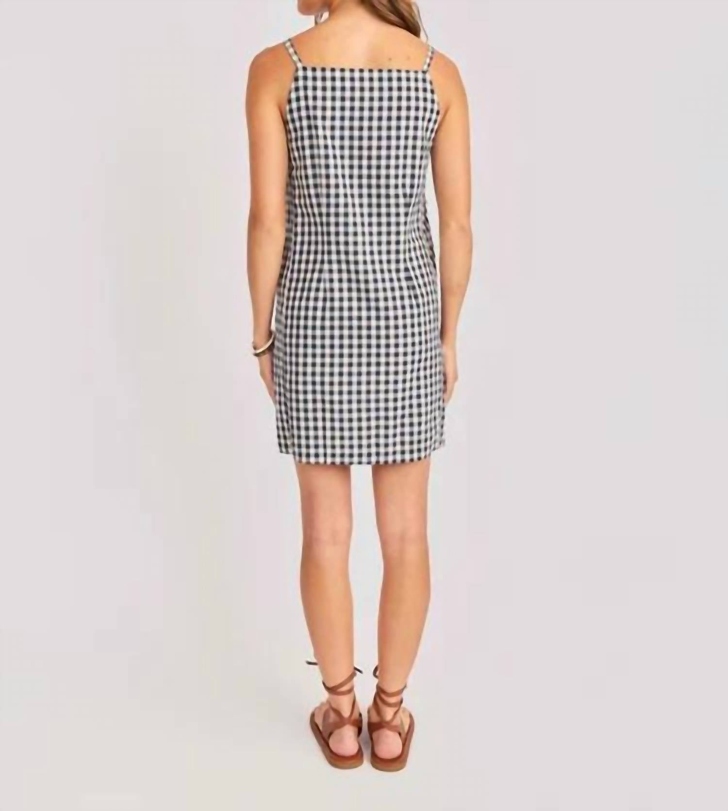 Sadie & Sage - Women's Mustang Gingham Buttoned Mini Dress