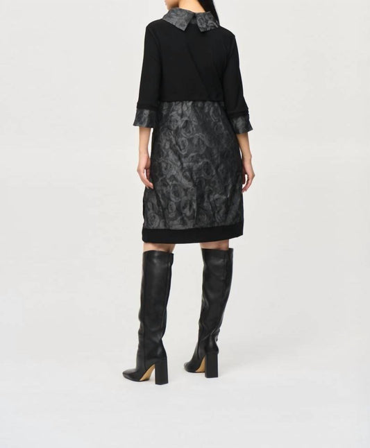 Joseph Ribkoff - Floral Print 3/4 Sleeves Cocoon Dress