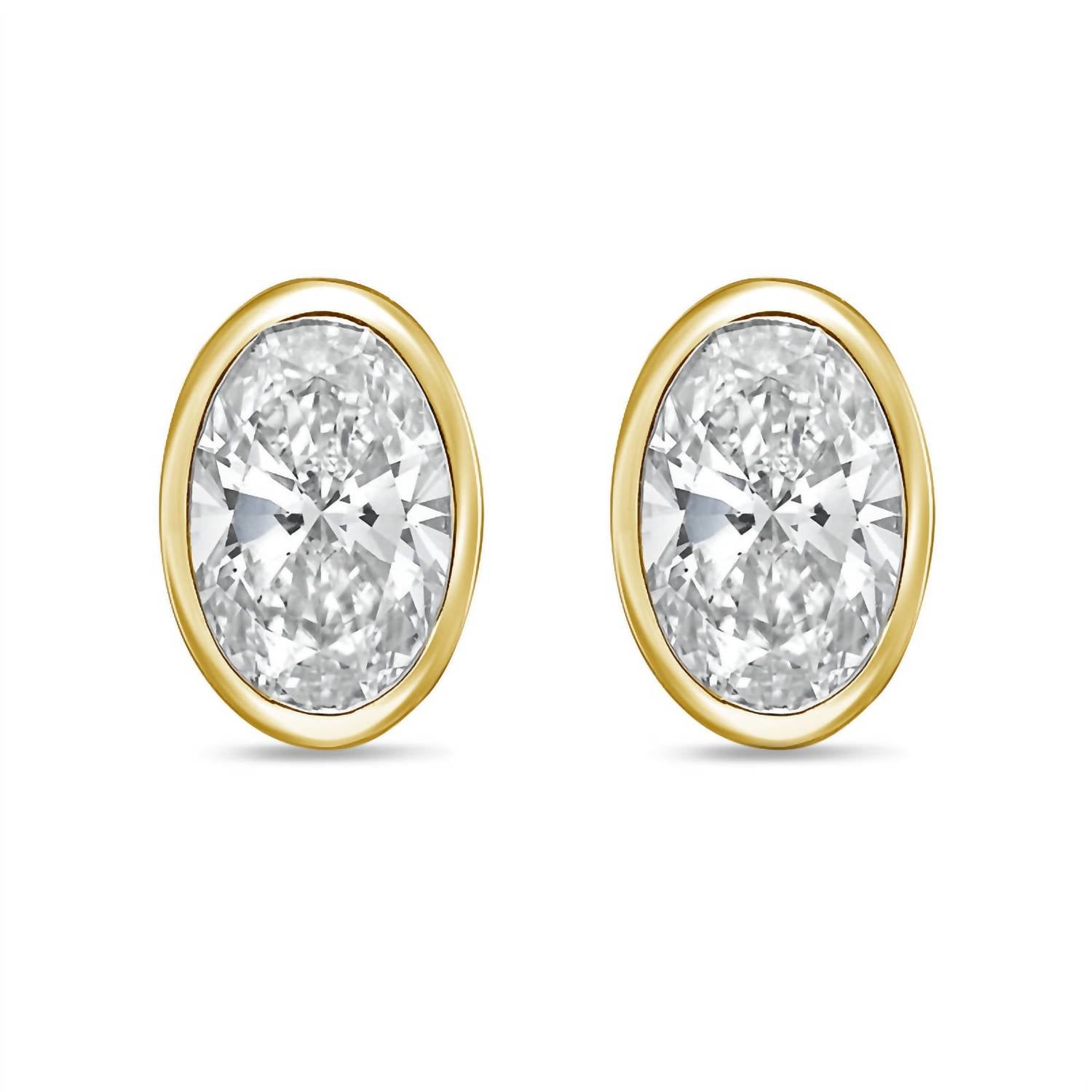 Diana M Jewels - Women's Oval Lab-grown Diamond Stud Earrings (5.00 Tcw) - Statement