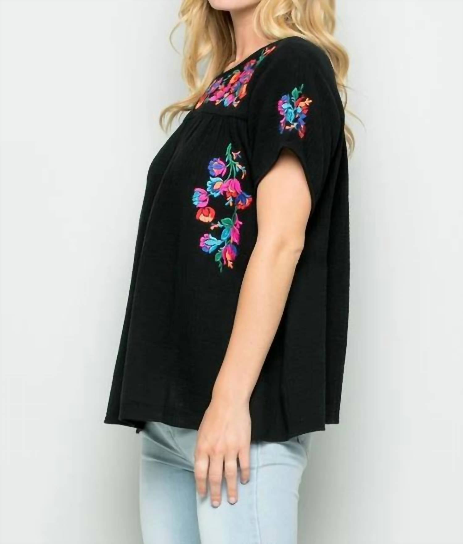 See And Be Seen - On The Border Embroidered Top