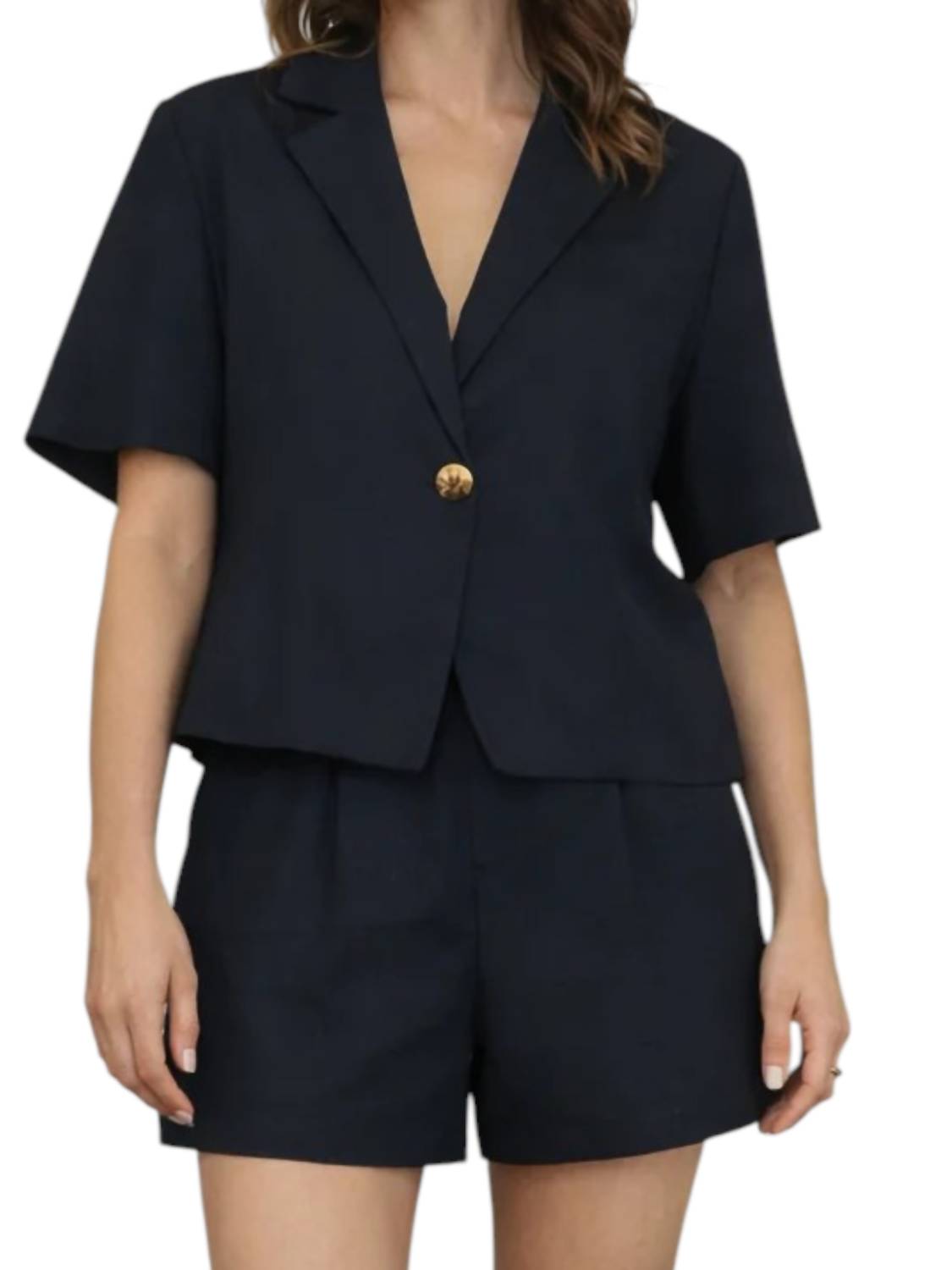 She + Sky - High-waisted Tailored Shorts