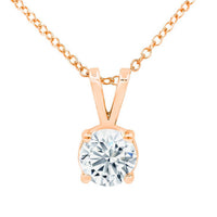 Diana M Jewels - 14kt 1.50 Cts Lab Grown Diamond Solitaire Pendant 16" Necklace