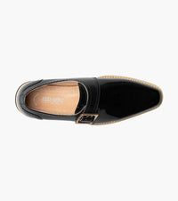 STACY ADAMS Men's Bartram Plain Toe Monk Strap Shoes in black - men's loafer - detail view