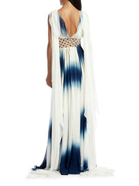 Oscar De La Renta - LATTICE-WAIST CAPE GOW