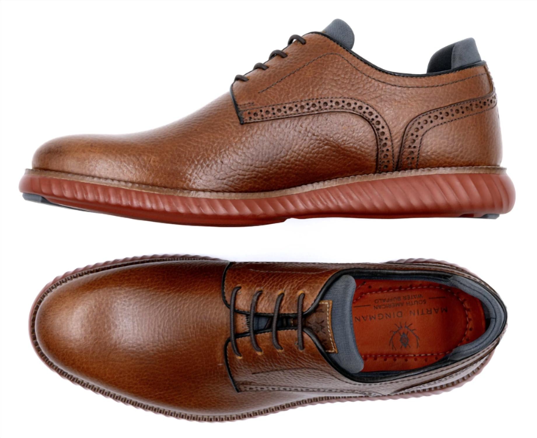 Martin Dingman - Men's Countryair Pebble Grain Leather Plain Toe Oxfords