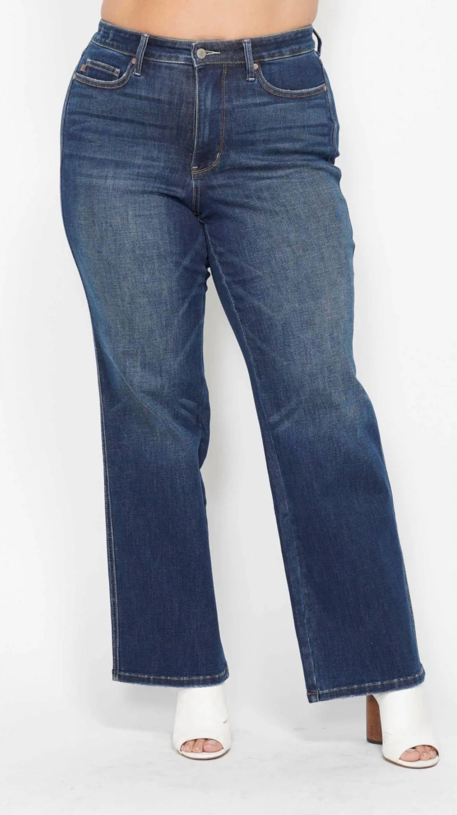 Judy Blue - High Waist Tummy Control Classic Straight Jeans - Plus