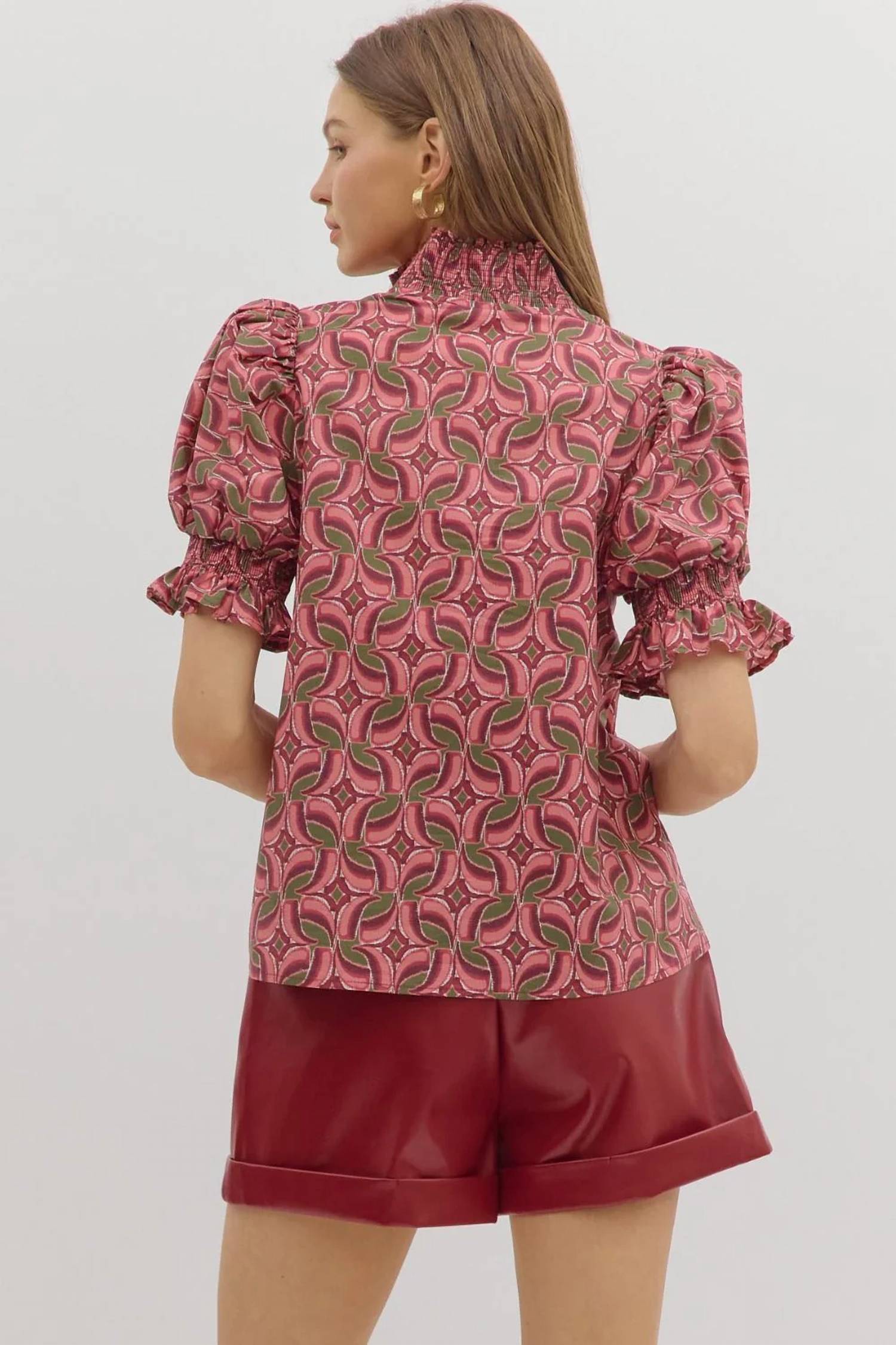 Entro - Abstract Whim Smocked Top