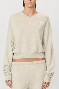 Eterne - Cropped V-Neck Sweatshirt