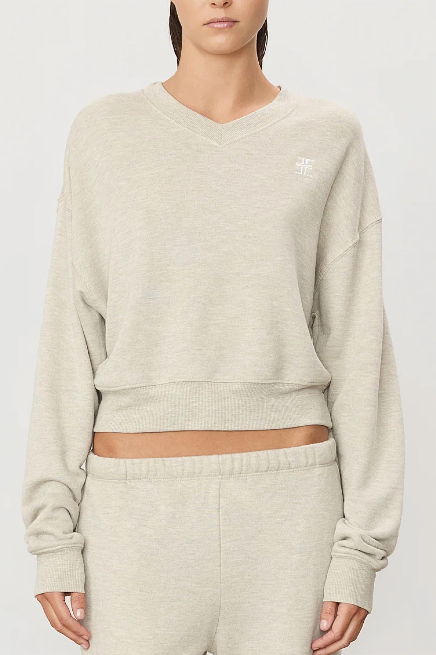 Eterne - Cropped V-Neck Sweatshirt