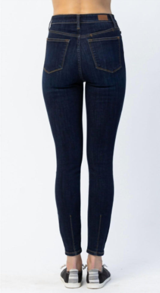 Judy Blue - High Waist Dark Wash Back Phone Yoke Seam Skinny Jeans