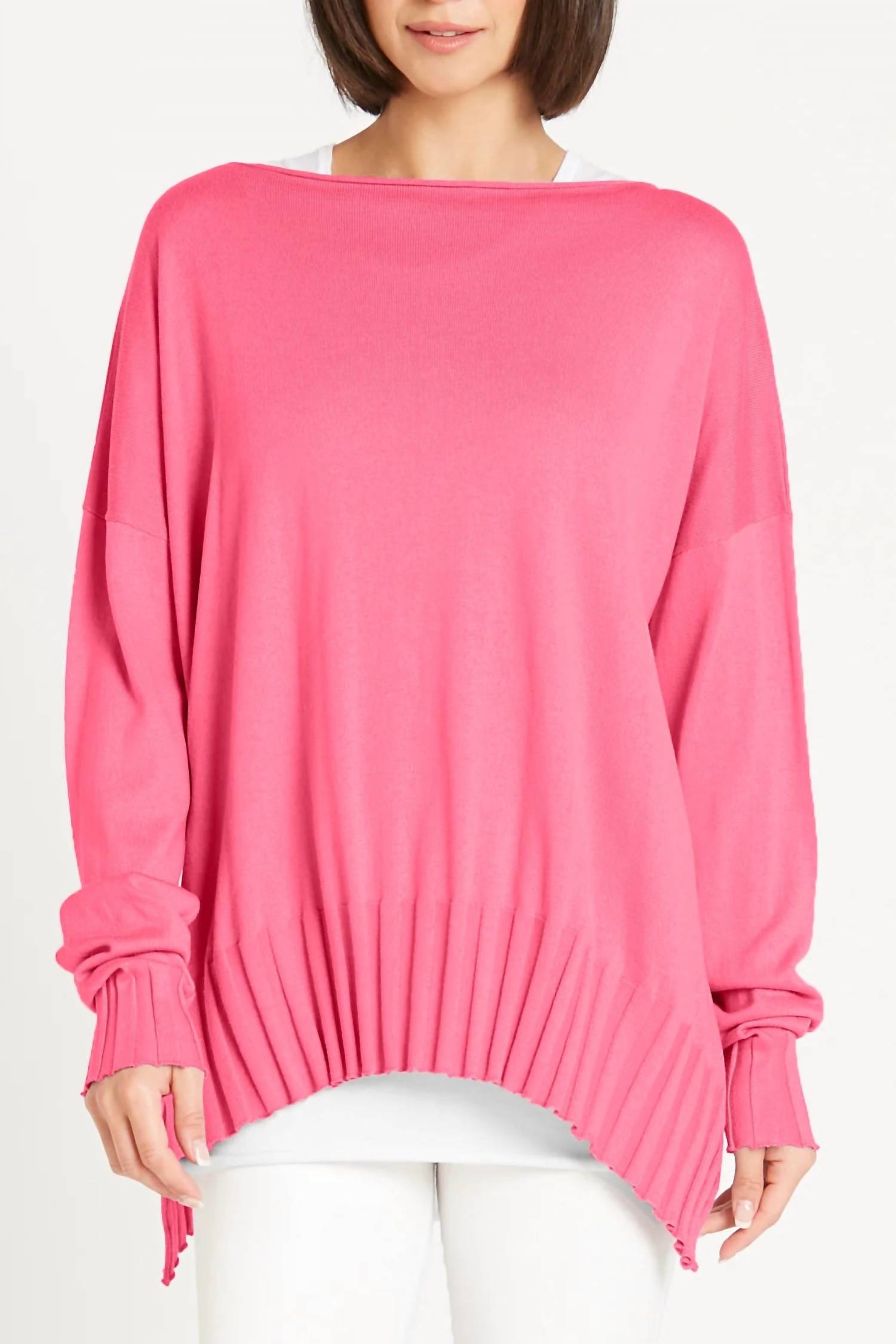 Planet By Lauren G. - Ribbed Boatneck Top