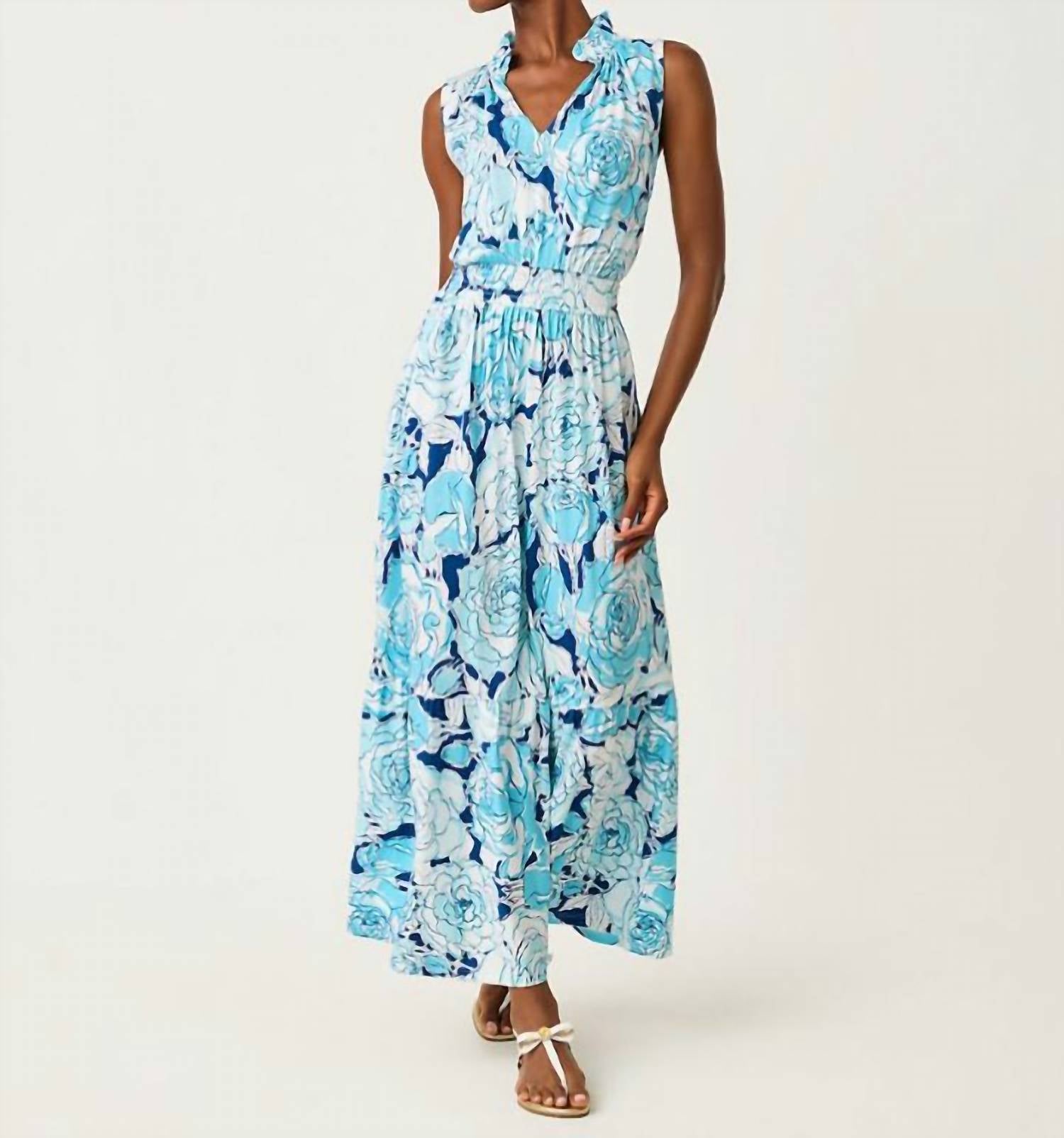 Lilly Pulitzer AMIRIA MAXI DRESS in capri blue rosanna - women's dress