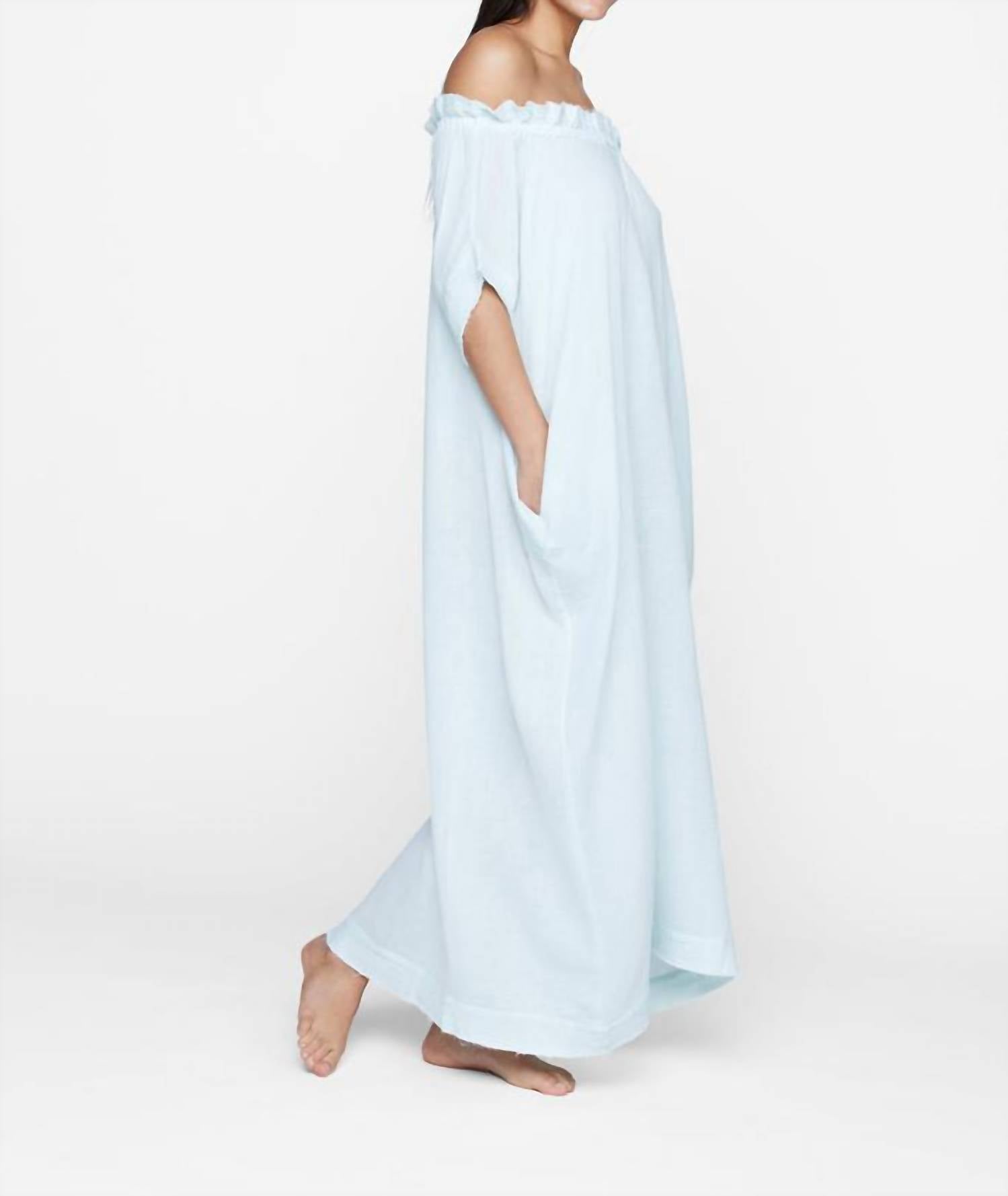 MIKOH Mirakami Off The Shoulder Maxi Dress in moonstone - women's dress - alternate view