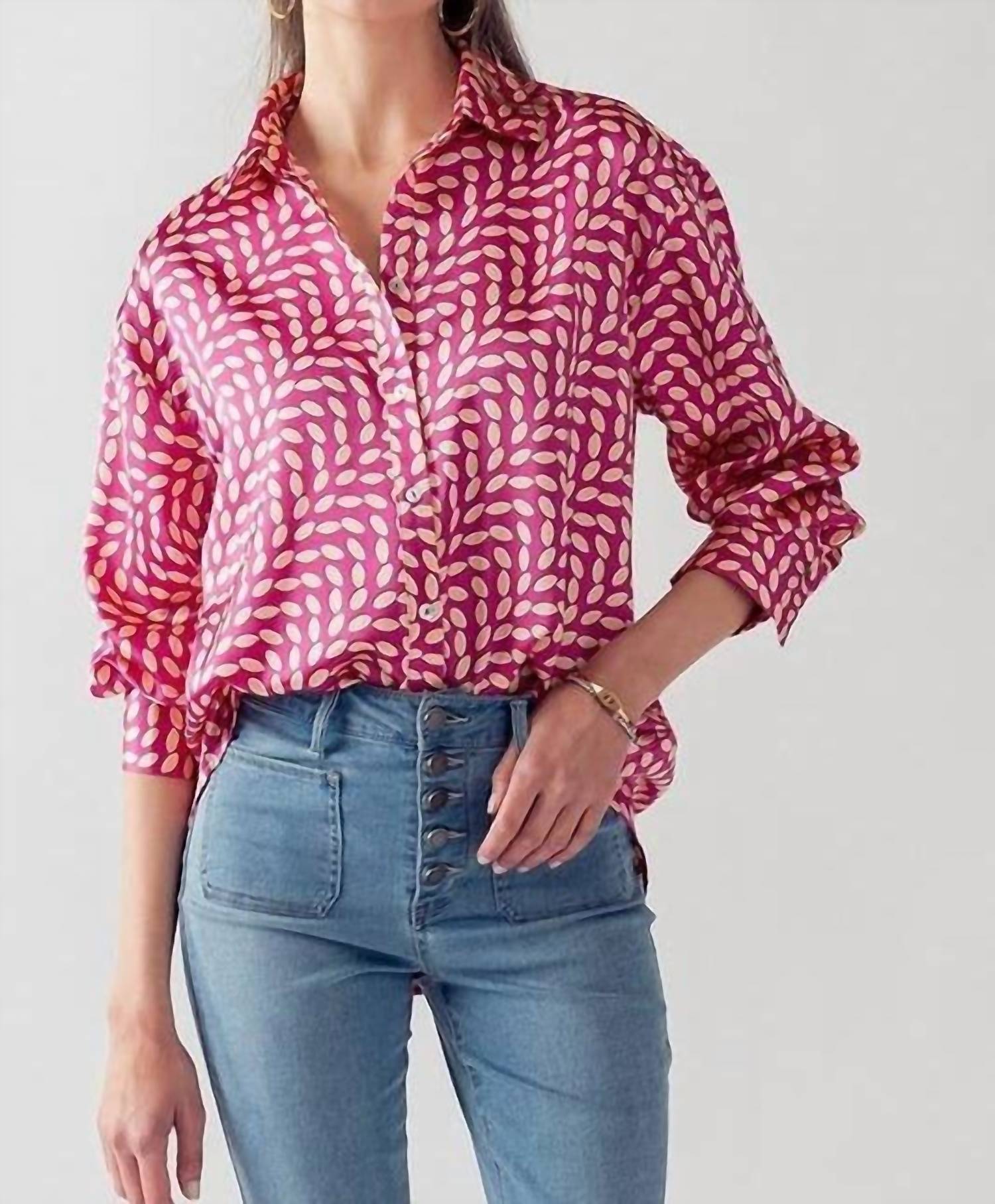 Big Hit Fashion - Elsie All Over Printed Button Down Top
