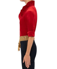 Gretchen Scott - Ruffle Neck Top